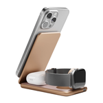 Складная зарядная станция MagSafe VLP Alum Power Pro для iPhone, Apple Watch и AirPods (Qi2) Беспроводная зарядка: Qi 15 Вт, Qi 5 Вт, магнитное крепление для зарядки Apple Watch (Qi 3 Вт). Проводная зарядка: нет. Сертификация Qi2. Отсутствует LED-индикаци