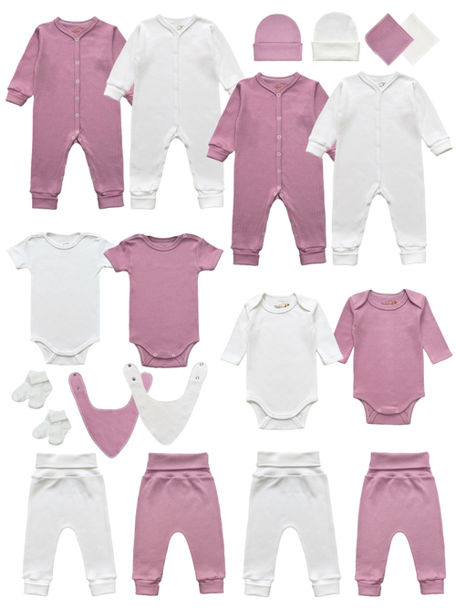 Комплект одежды из 20 предметов Dusty Rose/Milk