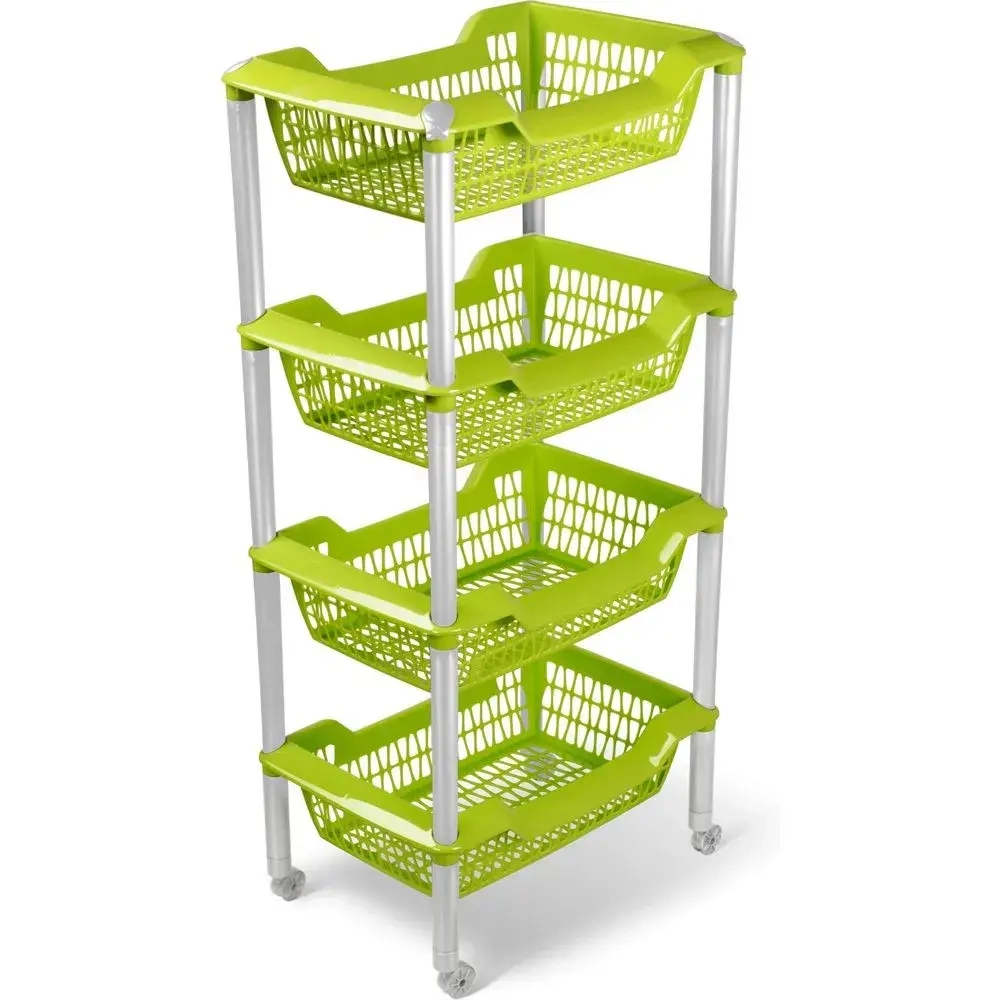Этажерка универсальная Джета 4 корзины оливковая С736ОЛВ (комплект 4 шт)