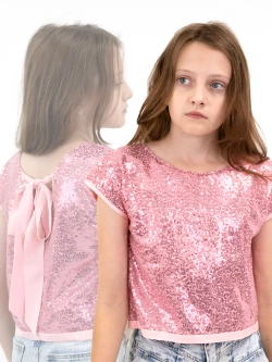 Блузка топ с пайетками для девочки