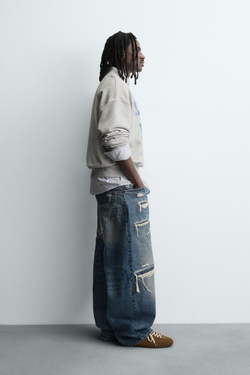 ZARA ТОЛСТОВКА С НАДПИСЬЮ VARSITY И КРУГЛЫМ ВЫРЕЗОМ, СЕРЫЙ МЕЛАНЖ