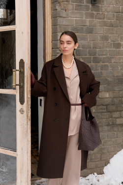 Рубашка с длинным рукавом бежевая