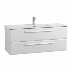 Тумба с раковиной Cezares ECO-CER-N 120 ECO-CER-N-1200-2C-SO-BL белая глянцевая