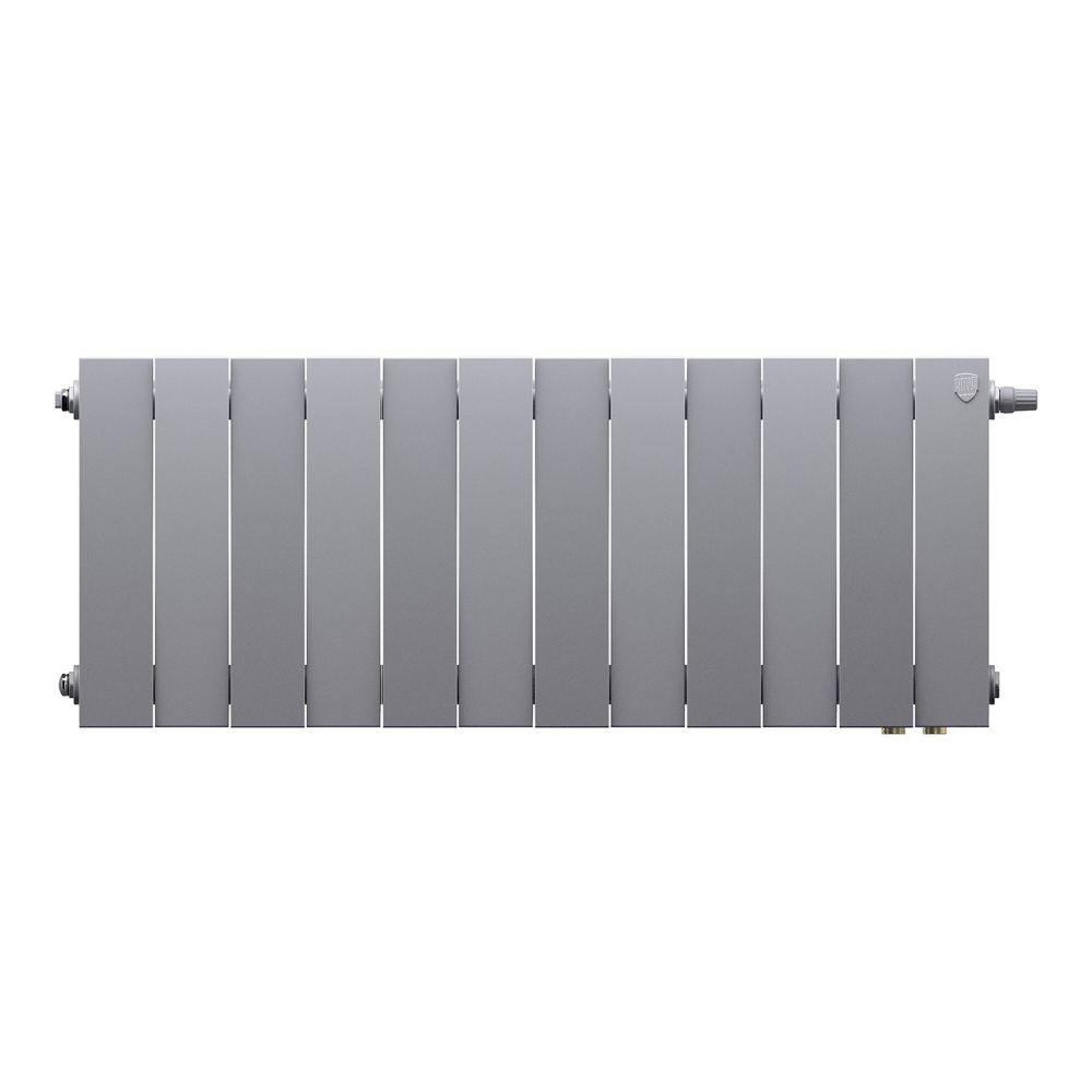 Радиатор биметаллический Royal Thermo PianoForte 300 Silver Satin 12 секций VDR (нижнее правое подключение)