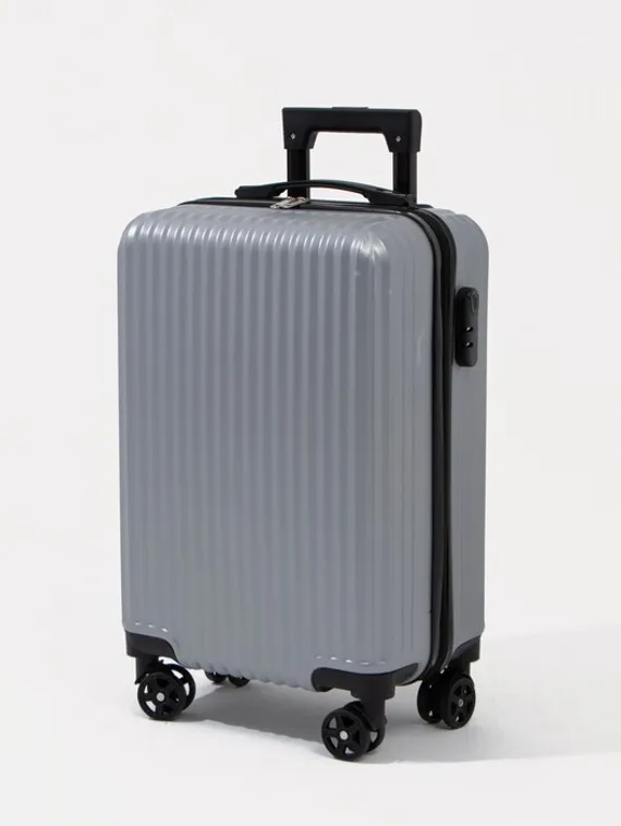Чемодан маленький 20&quot;, кодовый замок, цвет серебряный