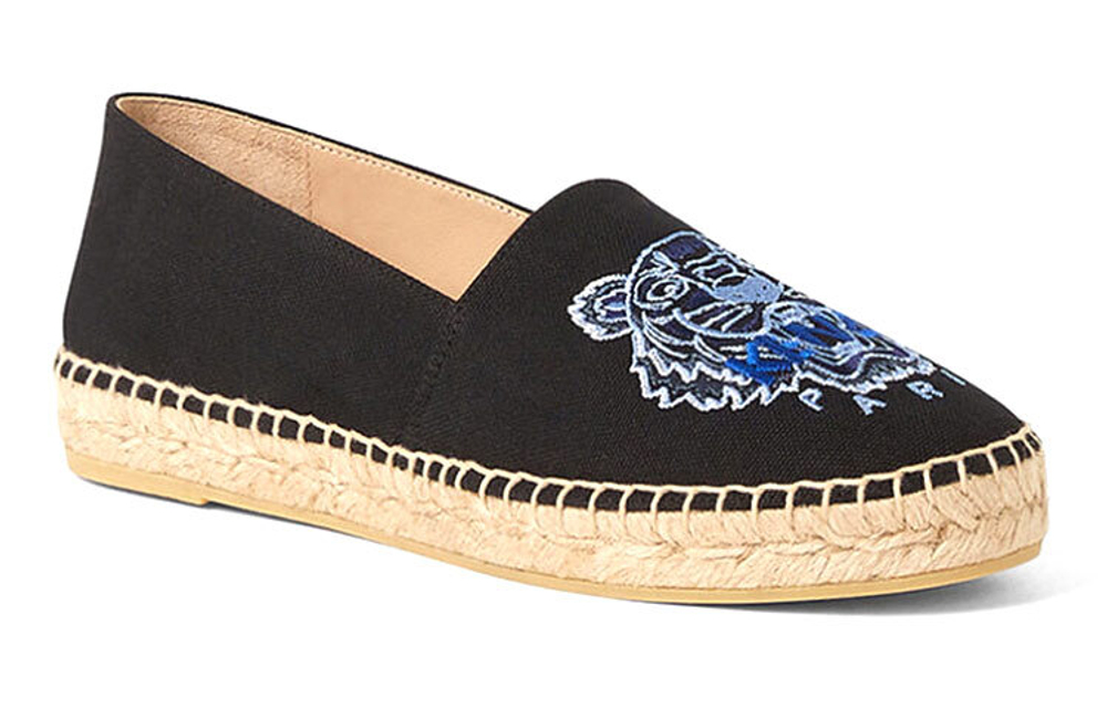 KENZO Takada Kenzo Canvas Tiger espadrilles lazy shoes Women's Black