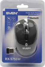 SVEN Wireless Optical Mouse &lt;RX-575SW  Black&gt;  (RTL) USB 4btn+Roll