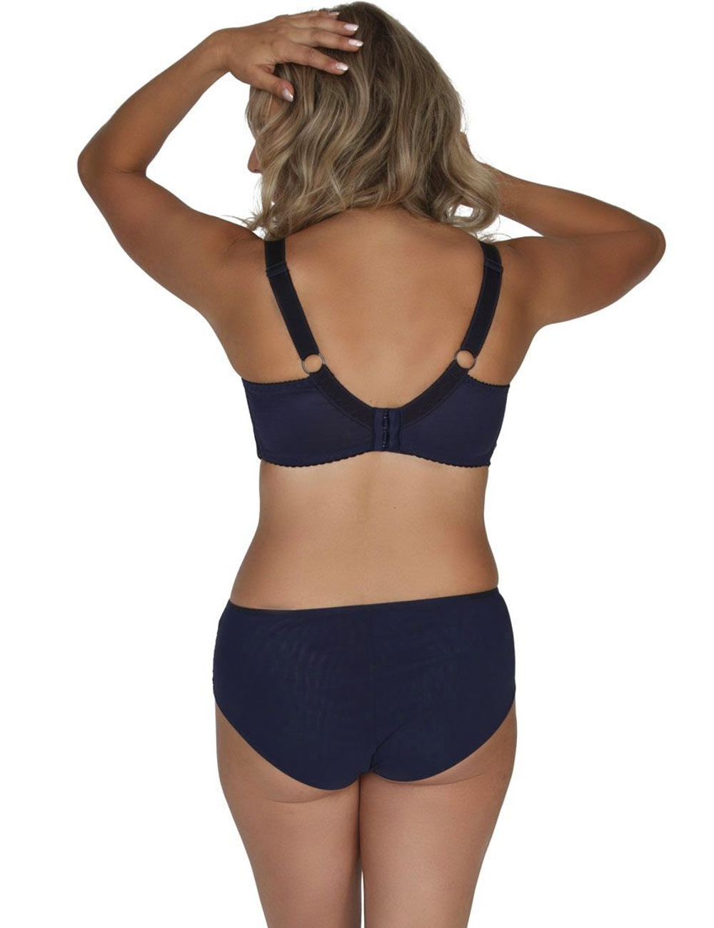 Темно-синие гипюровые трусики-слипы (Размер: 42) (Цвет: темно-синий)