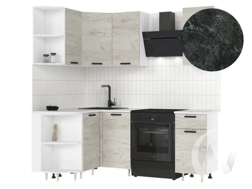 Кухня Рио NEW ЛДСП 2;0х1;3м (белый/дуб крафт белый/кастилло темный)