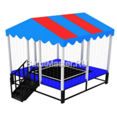 Мини батутная арена "Радость в квадрате" с крышей 2x2x3 м