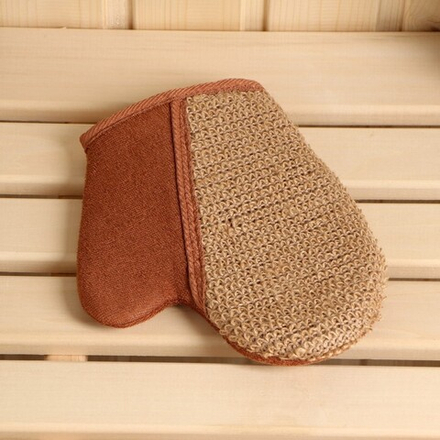 Мочалка из рами, варежка с хлопком, 1821 см