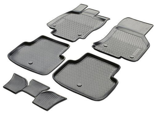 Коврики в салон автомобиля Rival для Skoda Octavia A7, A8 лифтбек, универсал (кроме авто с акустической системой Kanton) 2013-2020 2020-н.в., полиуретан, с крепежом, 5 частей, 15101001