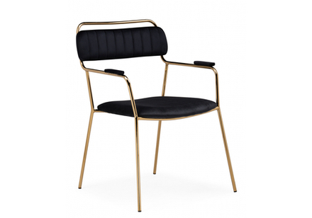 Стул на металлокаркасе Woodville Aspen black, gold