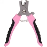 Когтерез для животных «ЗООУЛЬТРА», пружинный механизм, ручки прорезиненные - волна, цвет розовый / черный, 16см