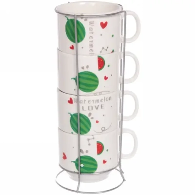 Набор кружек на стойке 200мл «Арбузы»