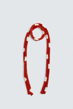 ZARA HARRY LAMBERT X DISNEY ВЯЗАНЫЙ ШАРФ В ПОЛОСКУ, КРАСНЫЙ