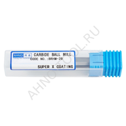 Фреза твердосплавная сферическая  9мм (L=75, l=18, хв=10) Z2 35° по закаленной стали BRHM-2B-R4.5 AH