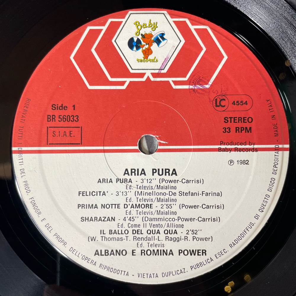 Винтажная виниловая пластинка LP Al Bano and Romina Power Аль Бано И Ромина Пауэр Aria Pura Felicita Феличита (Италия 1982)