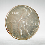 Italy 50 Lire 1981 R "Vulcan at Anvil – Large Type", XF