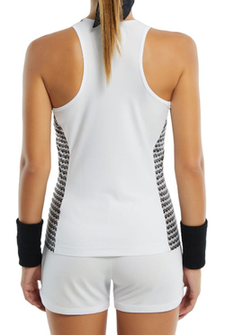 Женский топ теннисный Hydrogen Pipe All Over Tech Tank Top - white/black