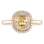 Кольцо с жёлтым сапфиром и бриллиантами, R0070-74/1