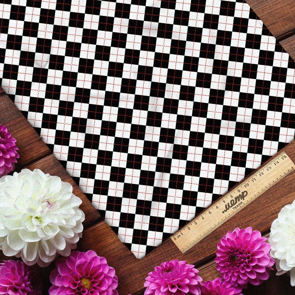 Ткань таффета шахматная доска