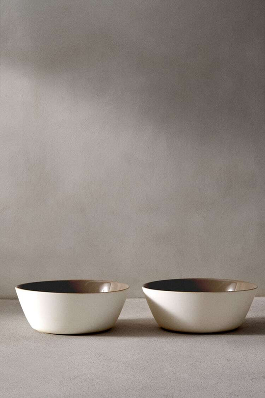 ZARA HOME НАБОР ИЗ 2 ПИАЛ, КОРИЧНЕВЫЙ/БЕЛЫЙ