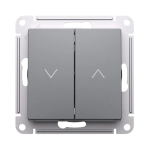 ATLASDESIGN 2-клавишный ВЫКЛЮЧАТЕЛЬ ДЛЯ ЖАЛЮЗИ, сх.4, 10А, механизм, СТАЛЬ