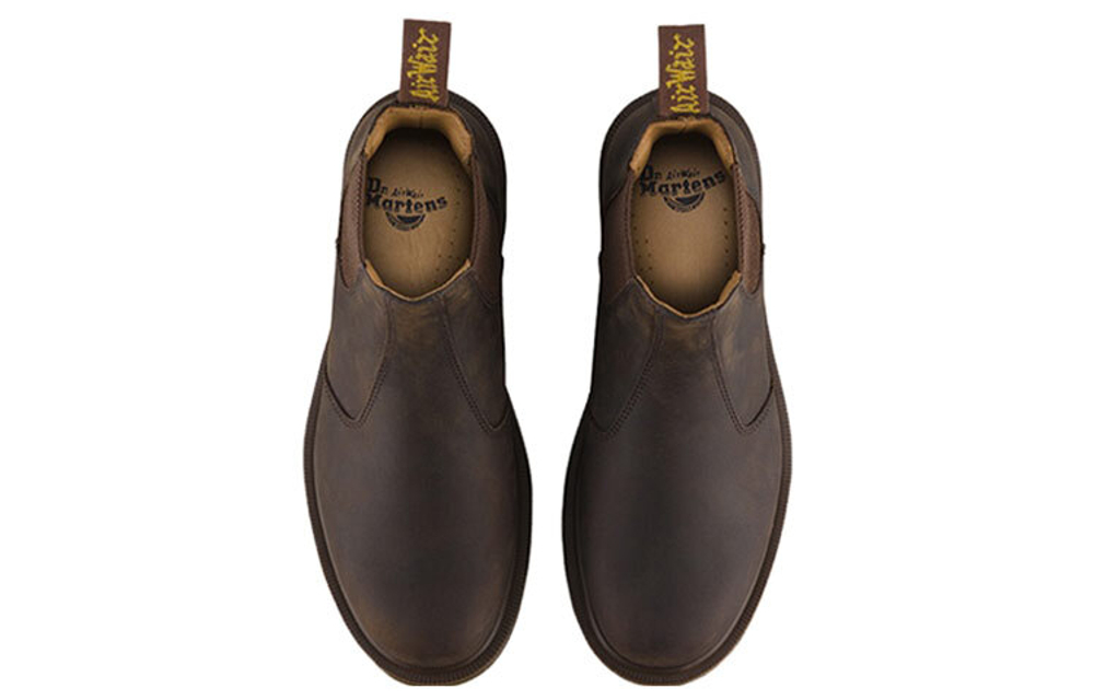 Dr.Martens Martin Makes Old Mad Horse Skins Short Cartridge Chelsea Boots Men's Dark Brown