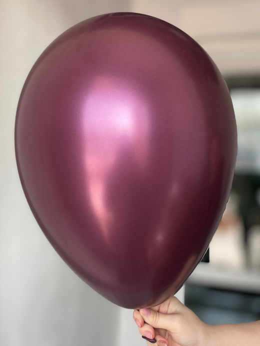 Воздушный шар однотонный Хром Сатин Вишневый E ПАЛИТРА №4092