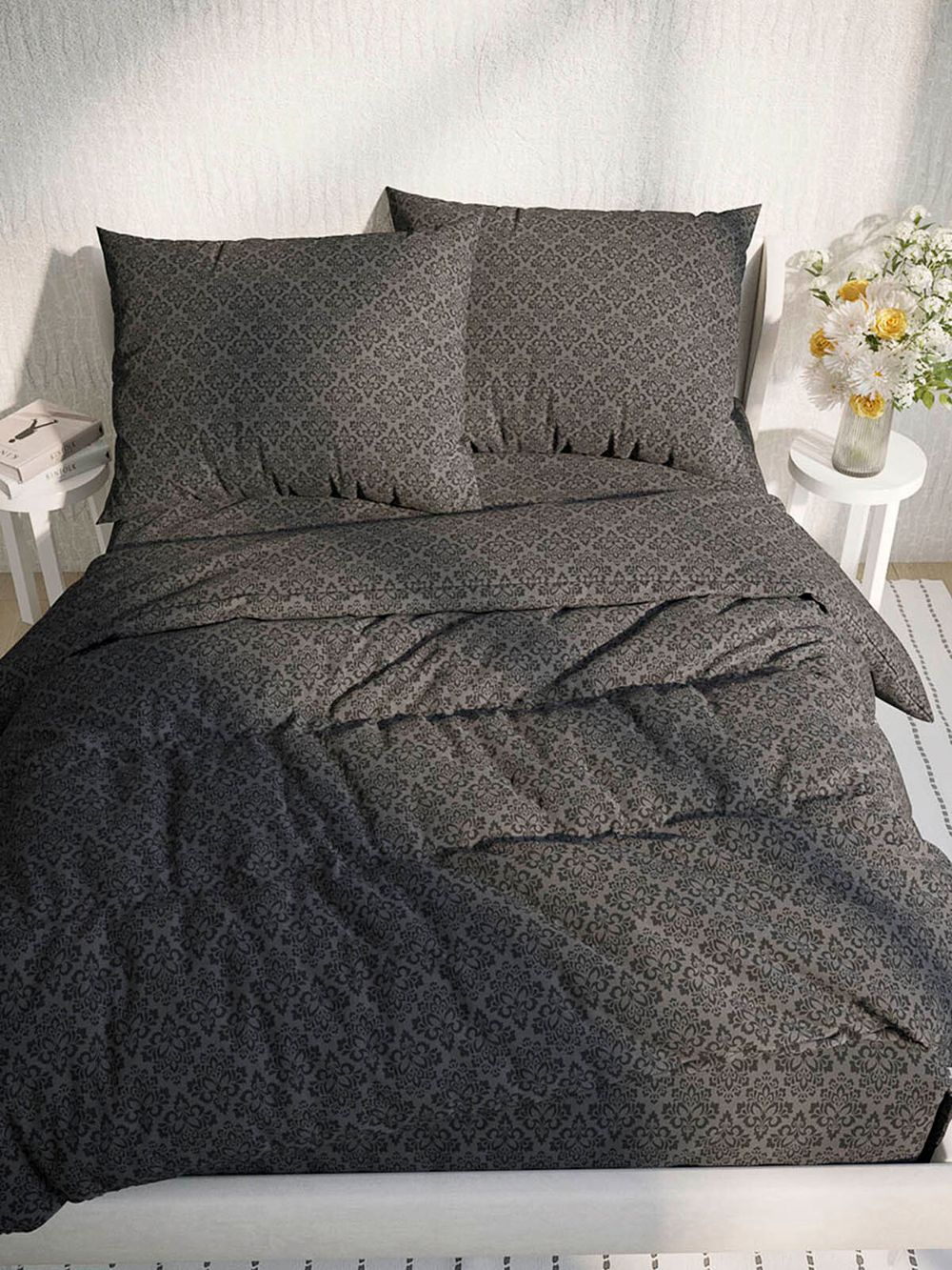 Простынь  перкаль Сказка "Классика (черная)" 150x215 см