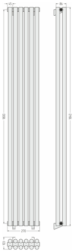 Сунержа Эстет-11 1800х270 6 секций