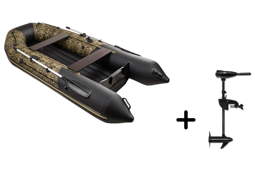 Таймень NX 3200 НДНД камыш-черный + BST 40 L (комплект лодка + электромотор)