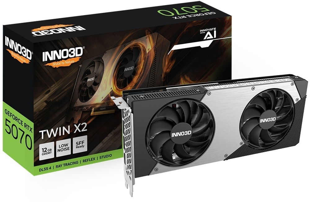 Видеокарта Inno3D GeForce RTX 5070 TWIN X2 OC 12 Гб