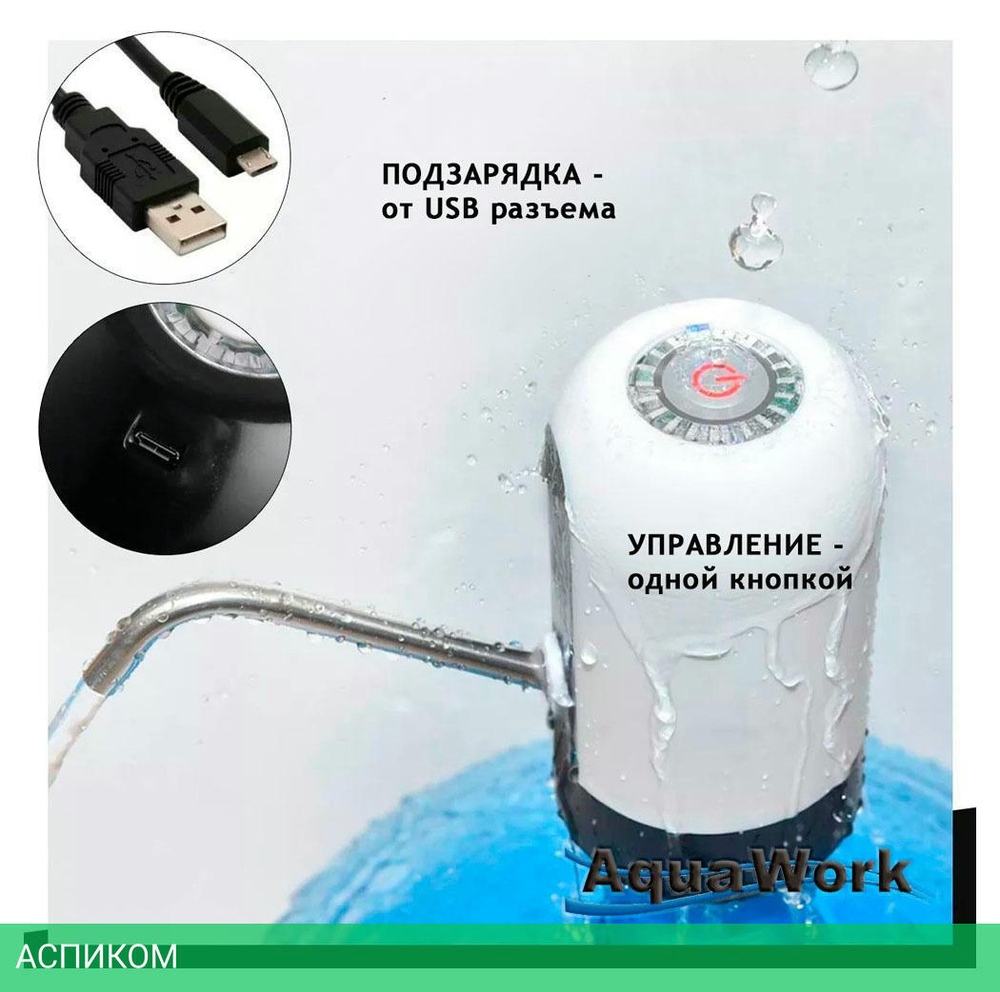 Помпа для воды AquaWork H-RP14 белый/черный (23618)