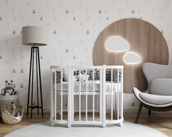 Кроватка детская Dreams Store Smart с маятником 1000201 Белый/Белый + 1001001 Белый