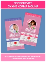 Функциональное крем-лакомство MOLINA с тунцом для кошек для Здоровой кожи, густой и блестящей шерсти 4х12г