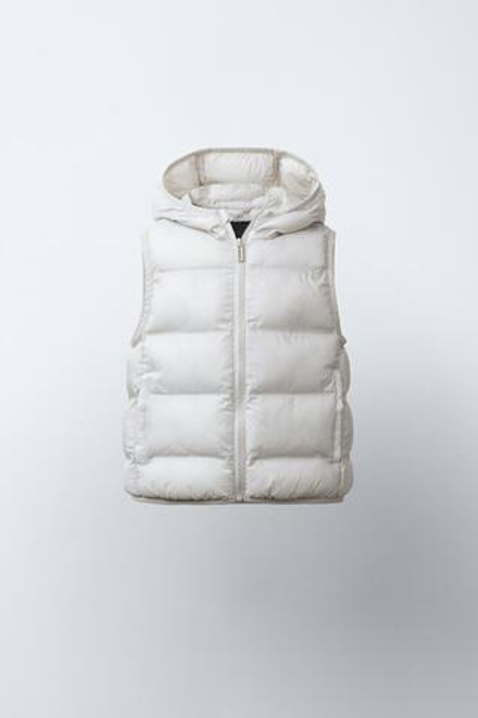 ZARA УЛЬТРАЛЕГКИЙ ЖИЛЕТ WATER REPELLENT, ЦВЕТ ЛЬДА
