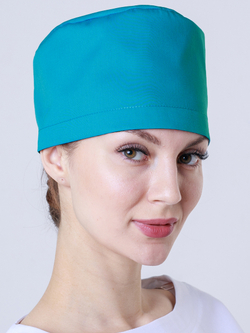 Лазурно голубая медицинская шапочка MediS.moda