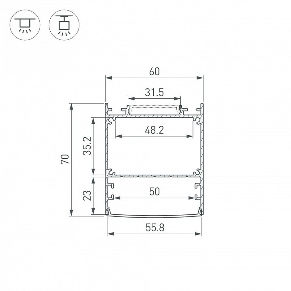 Профиль накладной Arlight SL-LINE 047502