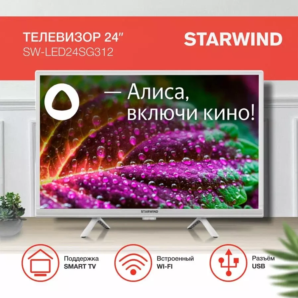 Телевизор ЖК 24" Starwind SW-LED24SG312 белый