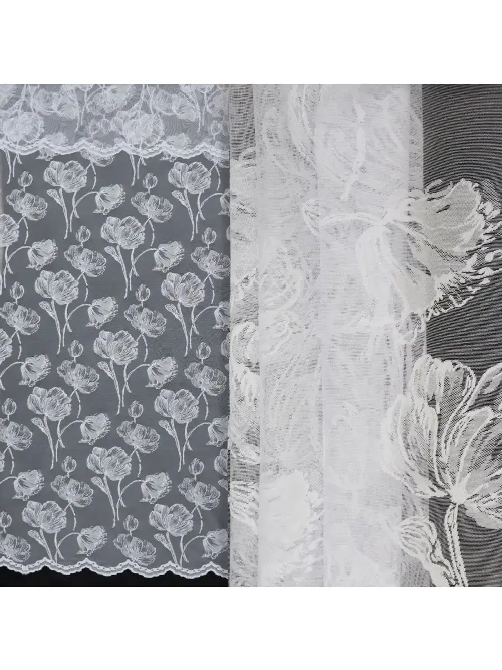 Тюль белая сетка Жаккард 270х300 см