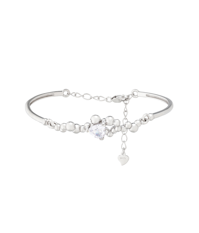 Браслет из серебра со вставкой из бесцветного фианита