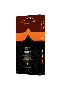 Презервативы Domino, classic, easy entry, латекс, 18 см, 5,2 см, 6 шт.
