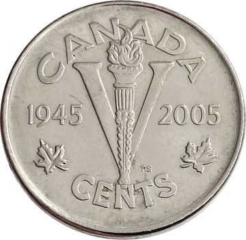 5 центов 2005 Канада «60 лет победе во Второй Мировой войне»