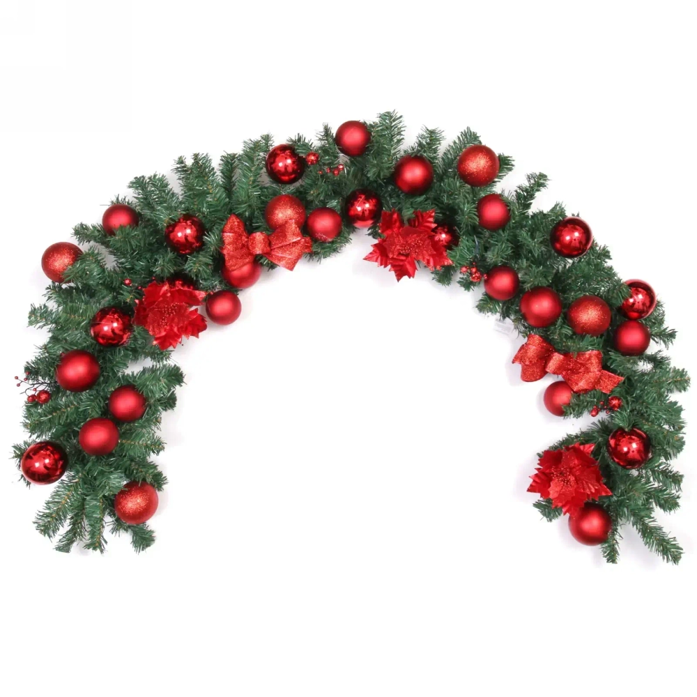 Гирлянда хвойная «Сказочное чудо» 1,8 м d=30 см, ПВХ, красный (SST1950R-180)