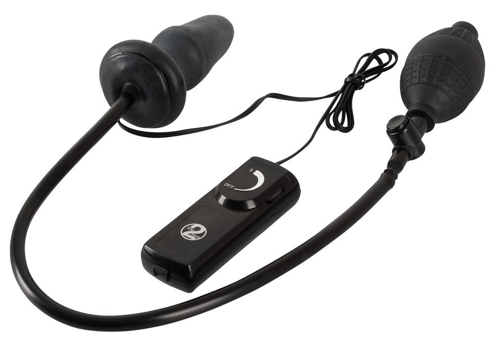 Черный анальный вибростимулятор с расширением Fanny Hills Butt Plug (Цвет: черный)