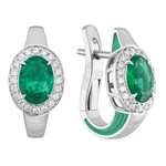 Серьги с Изумрудом и Бриллиантами, E0143-001/3