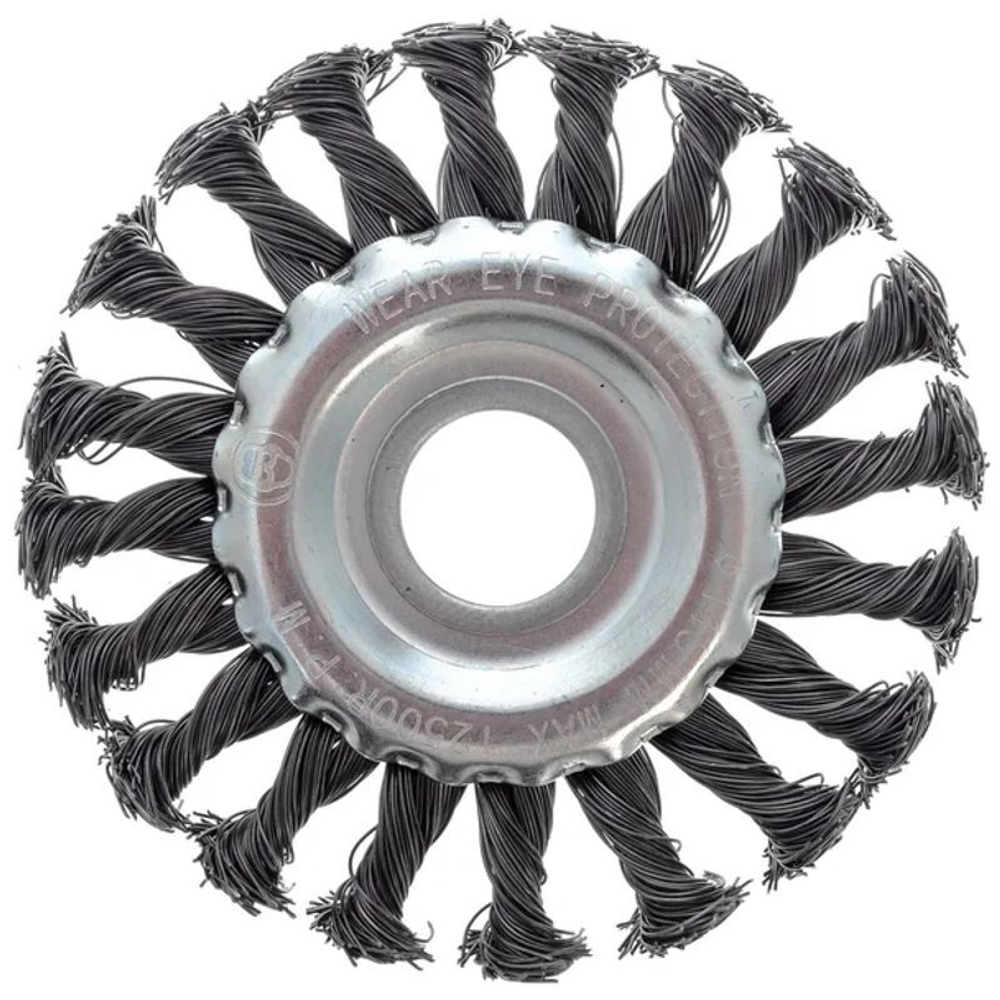 Щетка дисковая 115 мм/22мм для УШМ, проволока сталь крученая Yoko