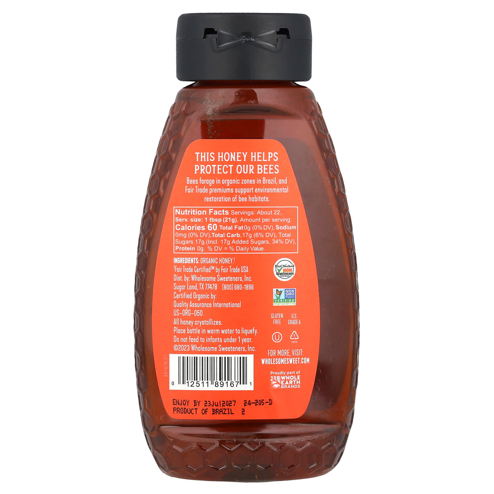 Wholesome Sweeteners, органический мед со знаком справедливой торговли, 454 г (16 унций)
